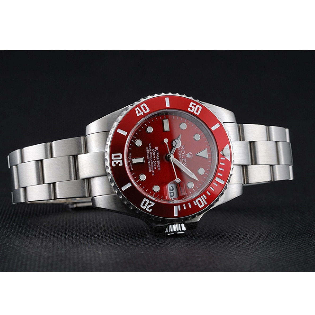 MiroTime 0713 Rolex Submariner Red Dial Stainless Steel Bracelet 1454154